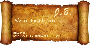 Ján Benjámin névjegykártya