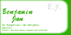 benjamin jan business card