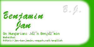 benjamin jan business card